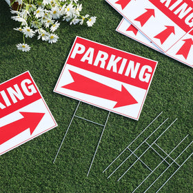 DoubleFill straight-arrow parking sign 16x12 inches marks direct parking routes.