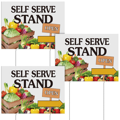DoubleFill self-serve stand sign front view in bright colors boosts visibility.
