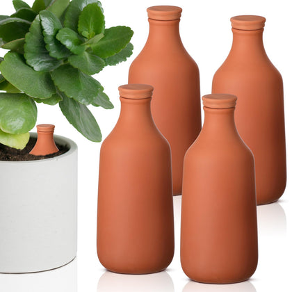 DoubleFill terracotta watering globes 24oz delivering steady hydration for indoor plants