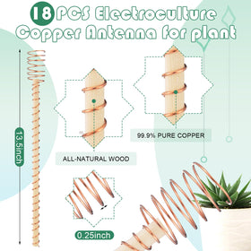 DoubleFill wooden core with copper wire garden stakes ideal for outdoor plants.