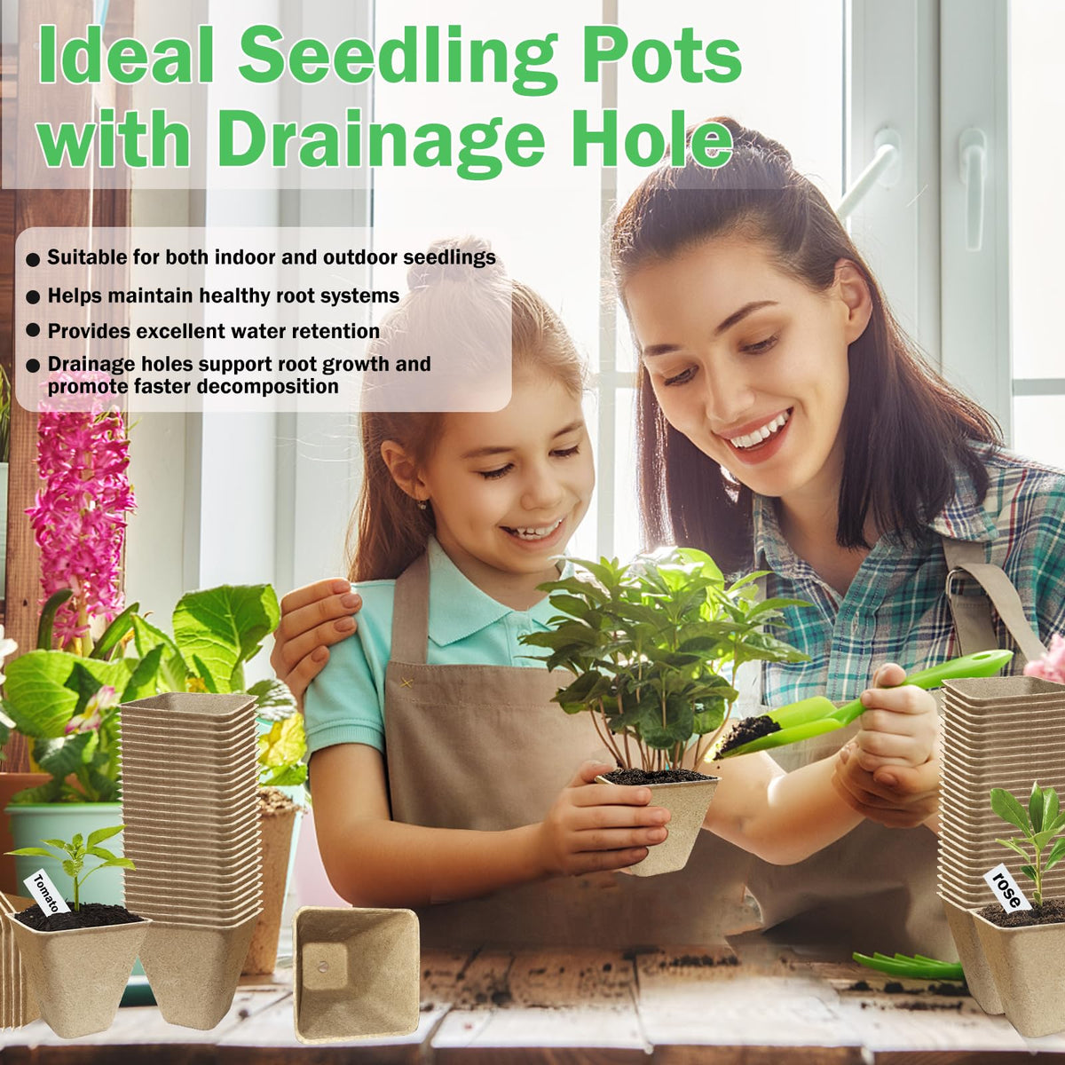 Doubleggs biodegradable seed pots dissolve into soil to feed roots.