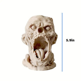 Close-up of Doudouhua skull planter texture and resin finish