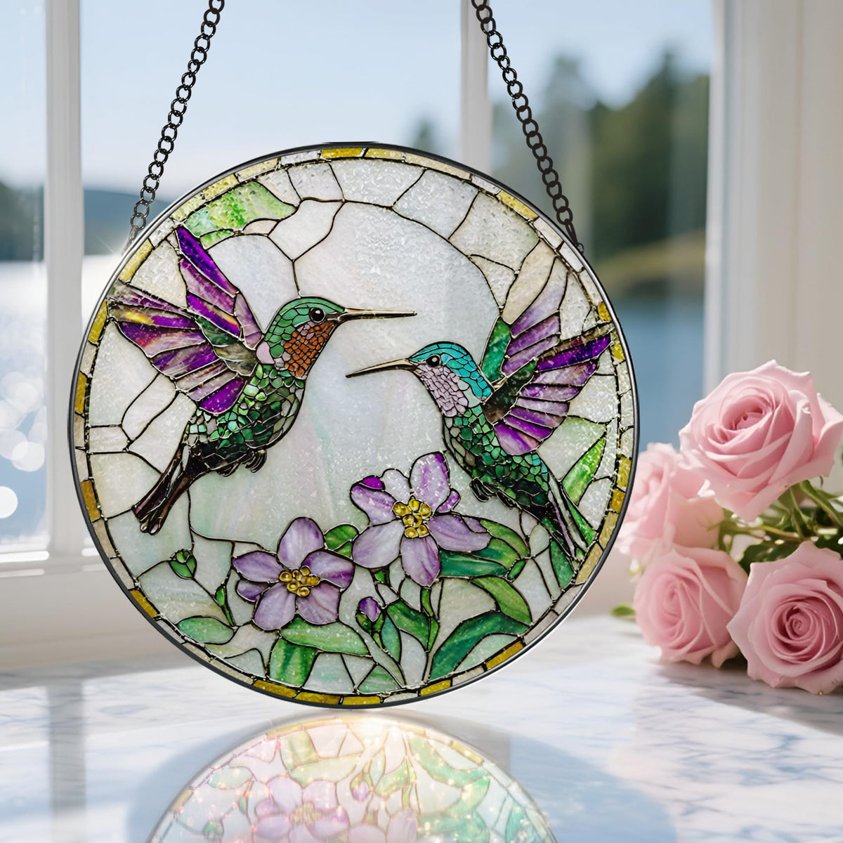 DOUHASU gift-ready stained glass ornament ideal for birthdays and holidays