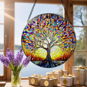 DOUHASU rainbow light suncatcher brightens window with color.