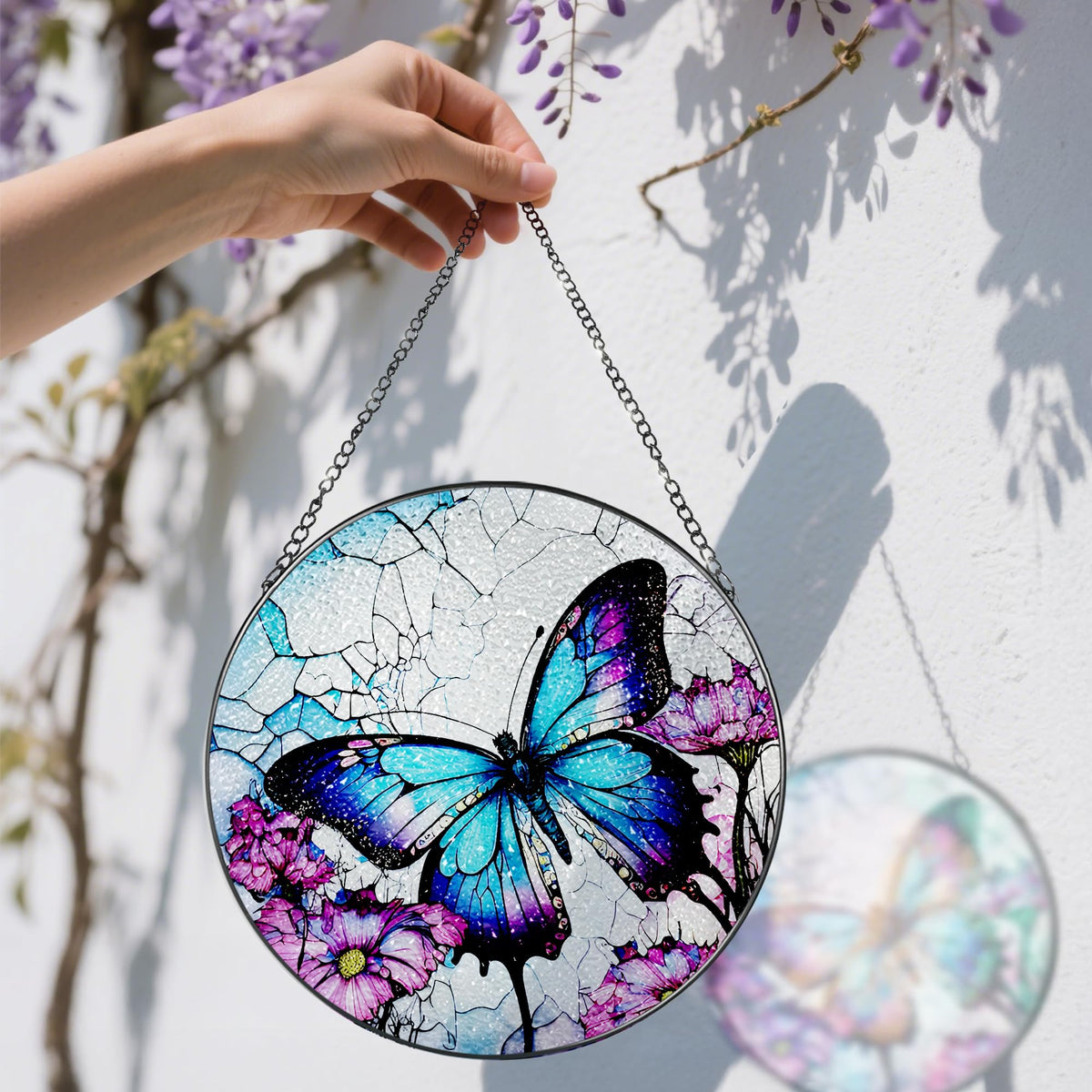DOUHASU stained glass suncatcher rainbow-reflection brightens rooms with colorful light.