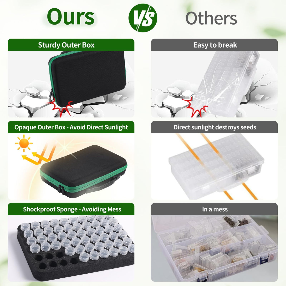 Douorgan white seed tray aids sorting and planning plantings.