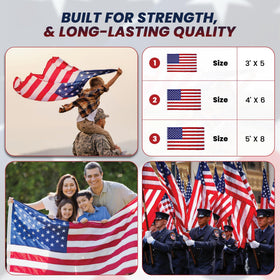DOVER FLAG 3x5 flag resists weather with fast-drying nylon.