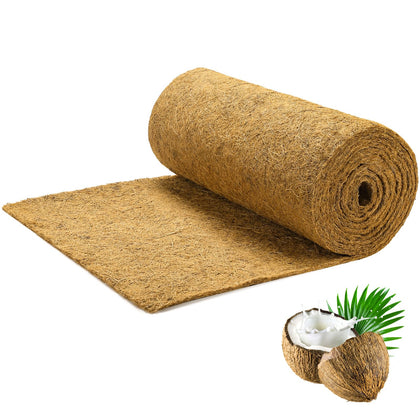 Dovesail Coco Liner Roll laid in a planter for soil health and moisture control