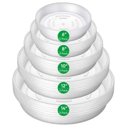 Dovesail plant saucer 6-inch clear tray protects small pots.