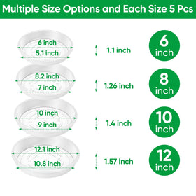 Dovesail 6-inch groove-bottom saucer guides excess water away from plant bases.