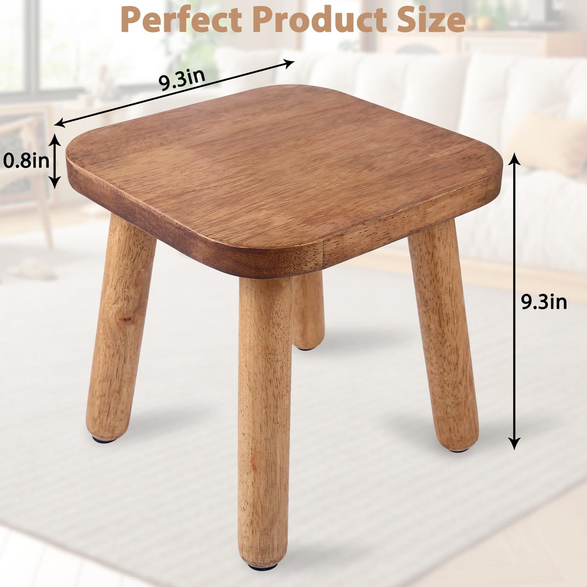 Dovesail stool with anti-skid pads preventing slips on smooth floors