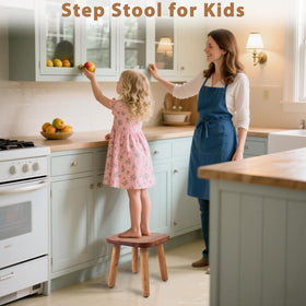 Dovesail stool with detachable legs shown for versatile display and easy storage