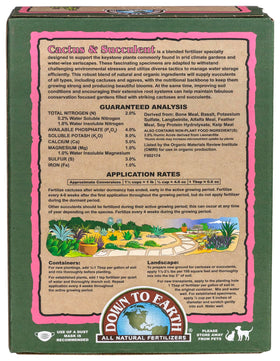 Down To Earth Cactus & Succulent Mix dusting-on-soil shows easy, measured feeding.