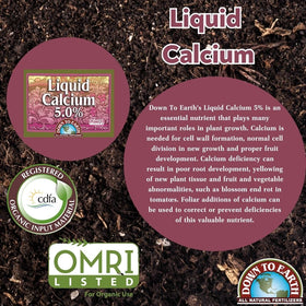 Down To Earth Calcium Liquid soil drench supports strong root networks in the garden.