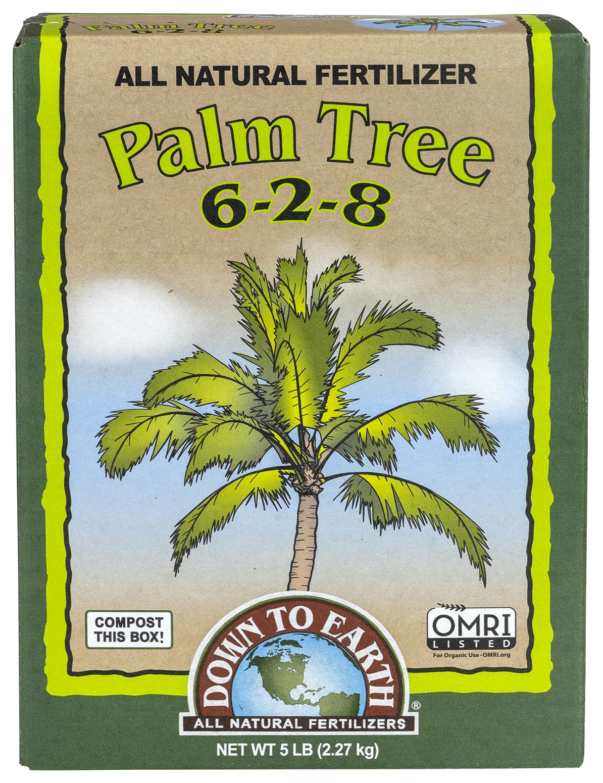 Down To Earth palm tree fertilizer granules close-up support even soil nutrition