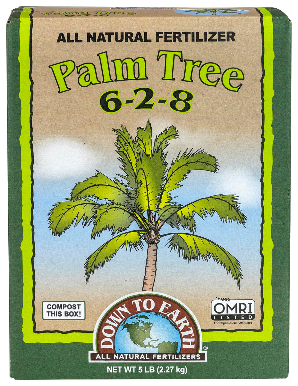 Down To Earth palm tree fertilizer granules close-up support even soil nutrition