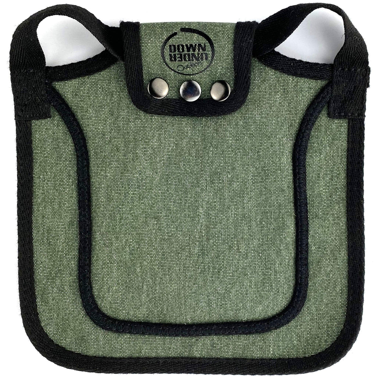 Down Under Outdoors chicken apron shown on hens for back protection during mounting.