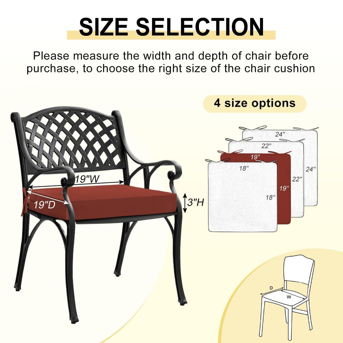 downluxe 3-layer waterproof fabric detail on outdoor chair cushion