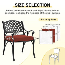 downluxe 3-layer waterproof fabric detail on outdoor chair cushion