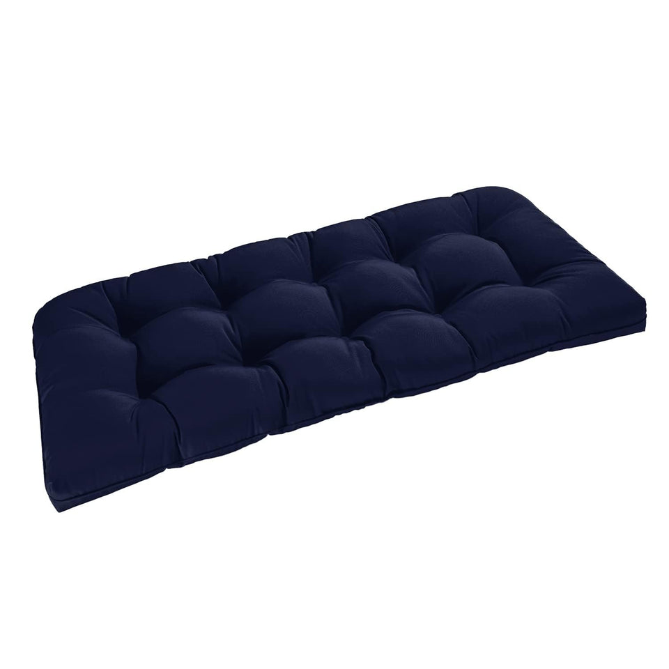 Downluxe bench cushion 44x19 navy for standard benches, weather-ready.