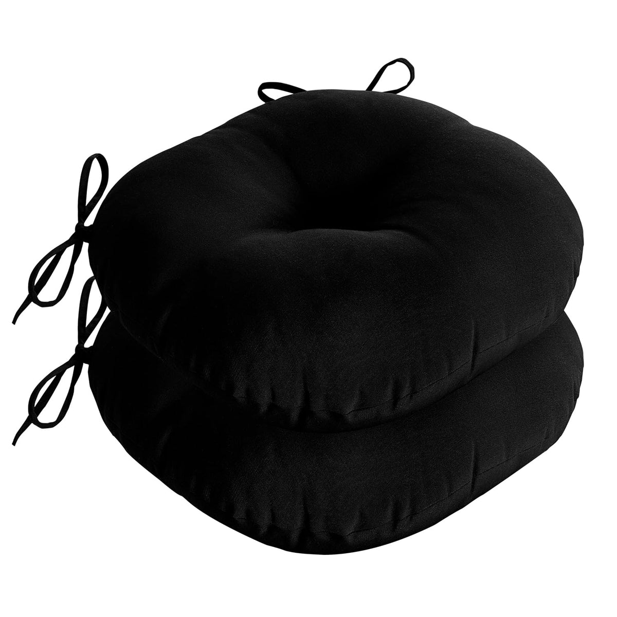 downluxe Bistro Chair Cushion round 15in black for outdoor seating