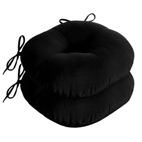 downluxe Bistro Chair Cushion round 15in black for outdoor seating