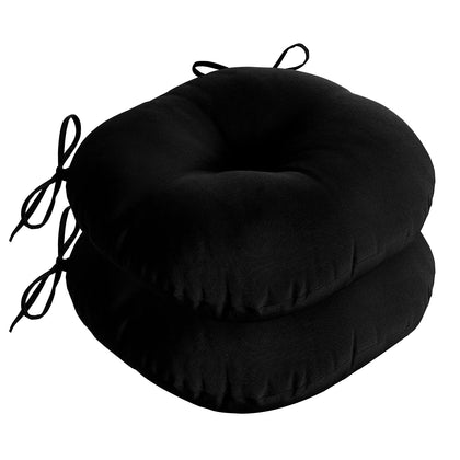 downluxe Bistro Chair Cushion round 15in black for outdoor seating