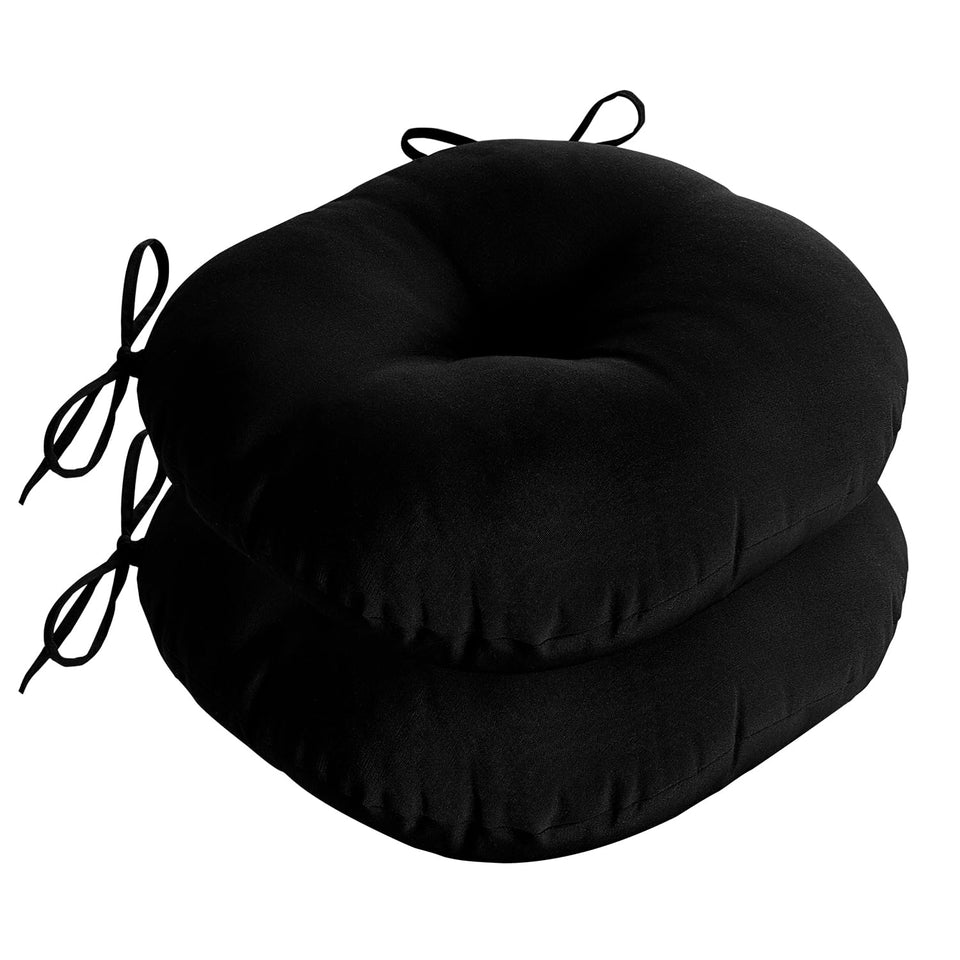 downluxe Bistro Chair Cushion round 15in black for outdoor seating