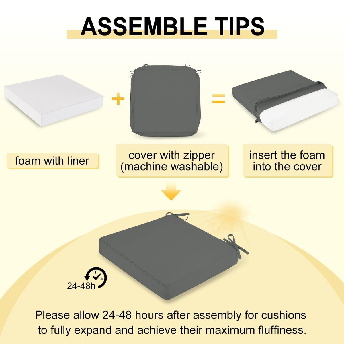 Downluxe chair cushions on a patio chair for versatile outdoor use