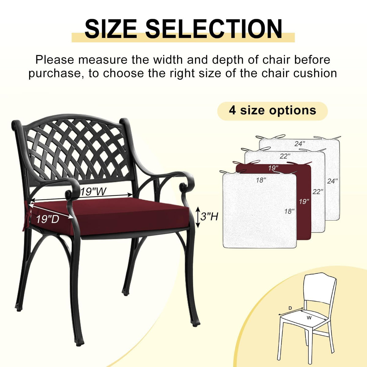 Downluxe 28D foam provides supportive comfort for outdoor seating