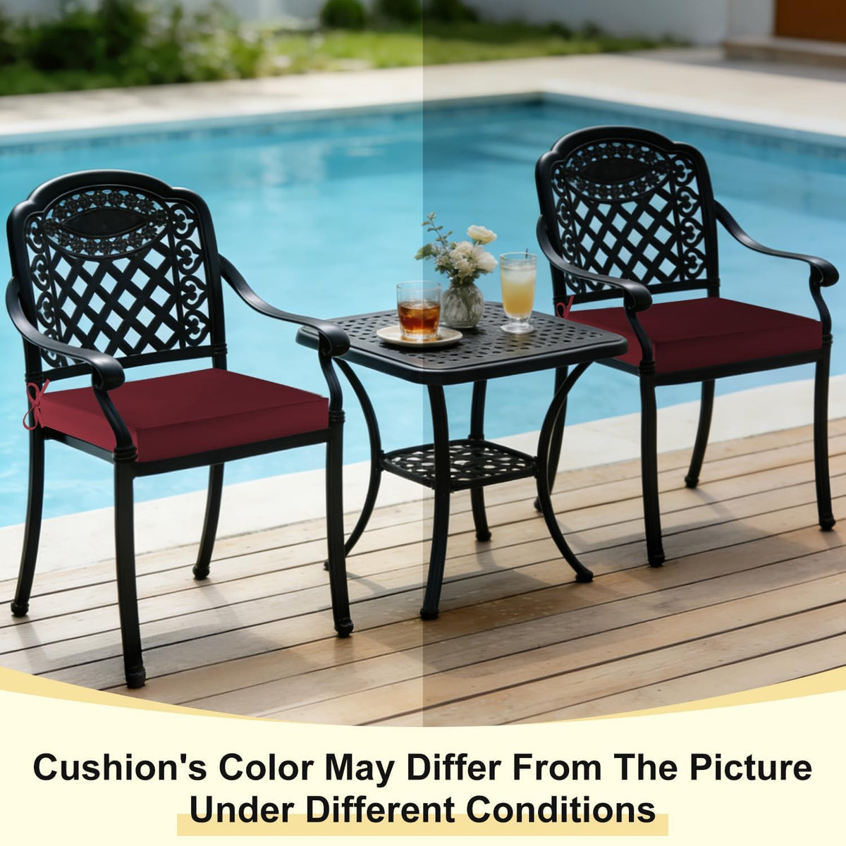 Downluxe set of 2 cushions packaged and ready for outdoor setup