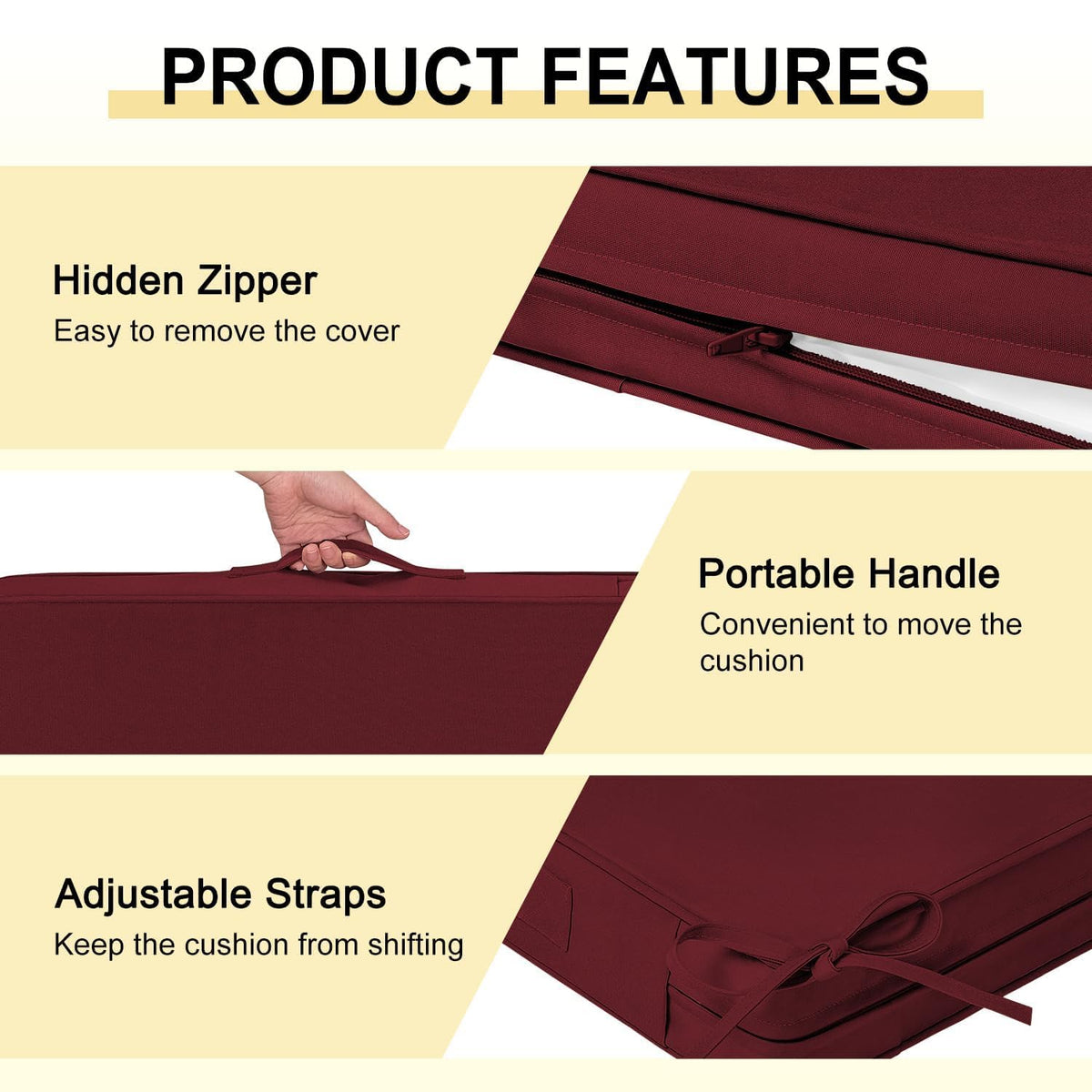 Close-up of Downluxe waterproof fabric protecting the foam