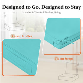downluxe teal cushions side handle enables easy carrying