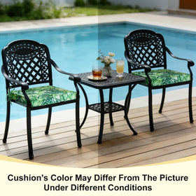Downluxe square cushions on modern patio set for comfortable seating.