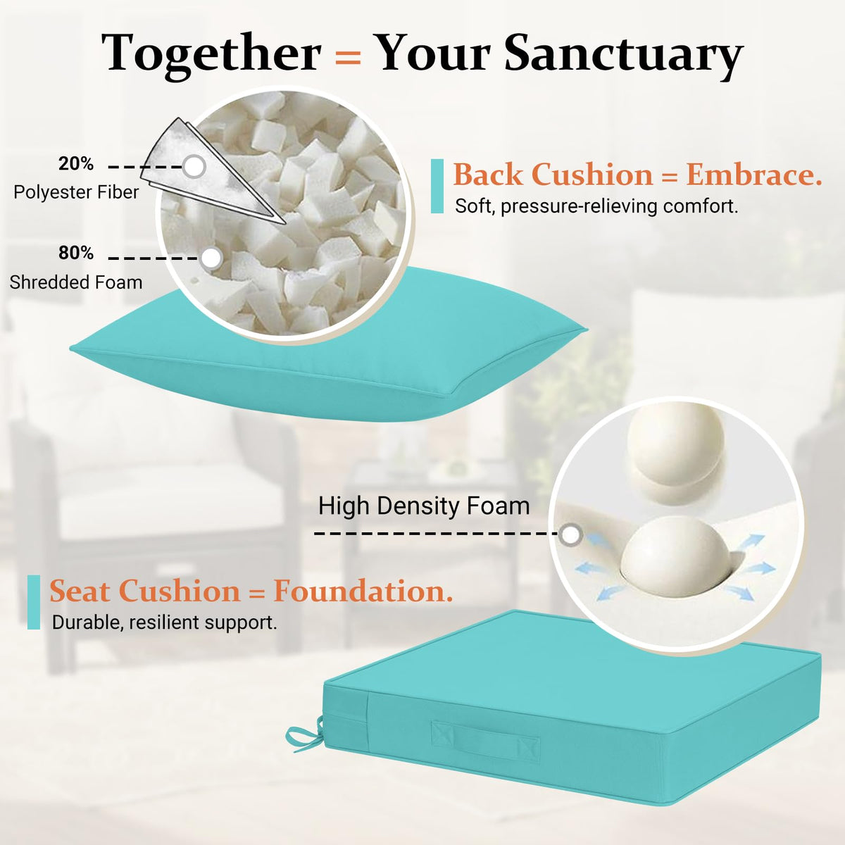 downluxe high-resilience foam core provides supportive comfort