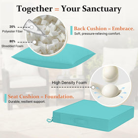downluxe high-resilience foam core provides supportive comfort