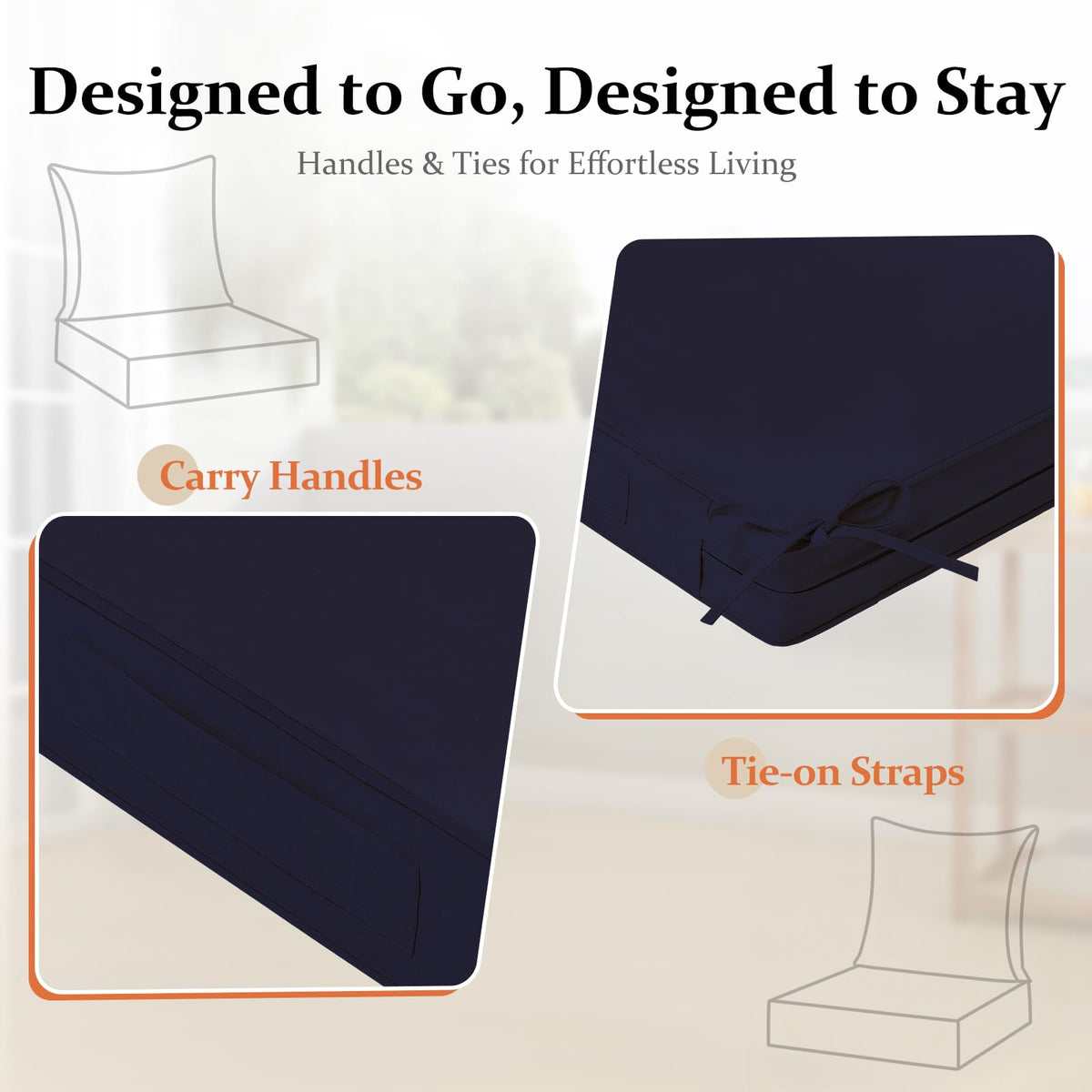Downluxe high resilience foam cushions contour to the body outdoors