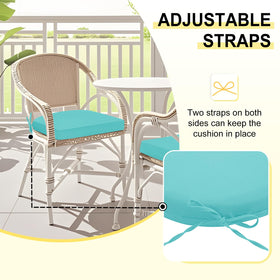 Downluxe outdoor chair cushion teal resists sun and rain exposure