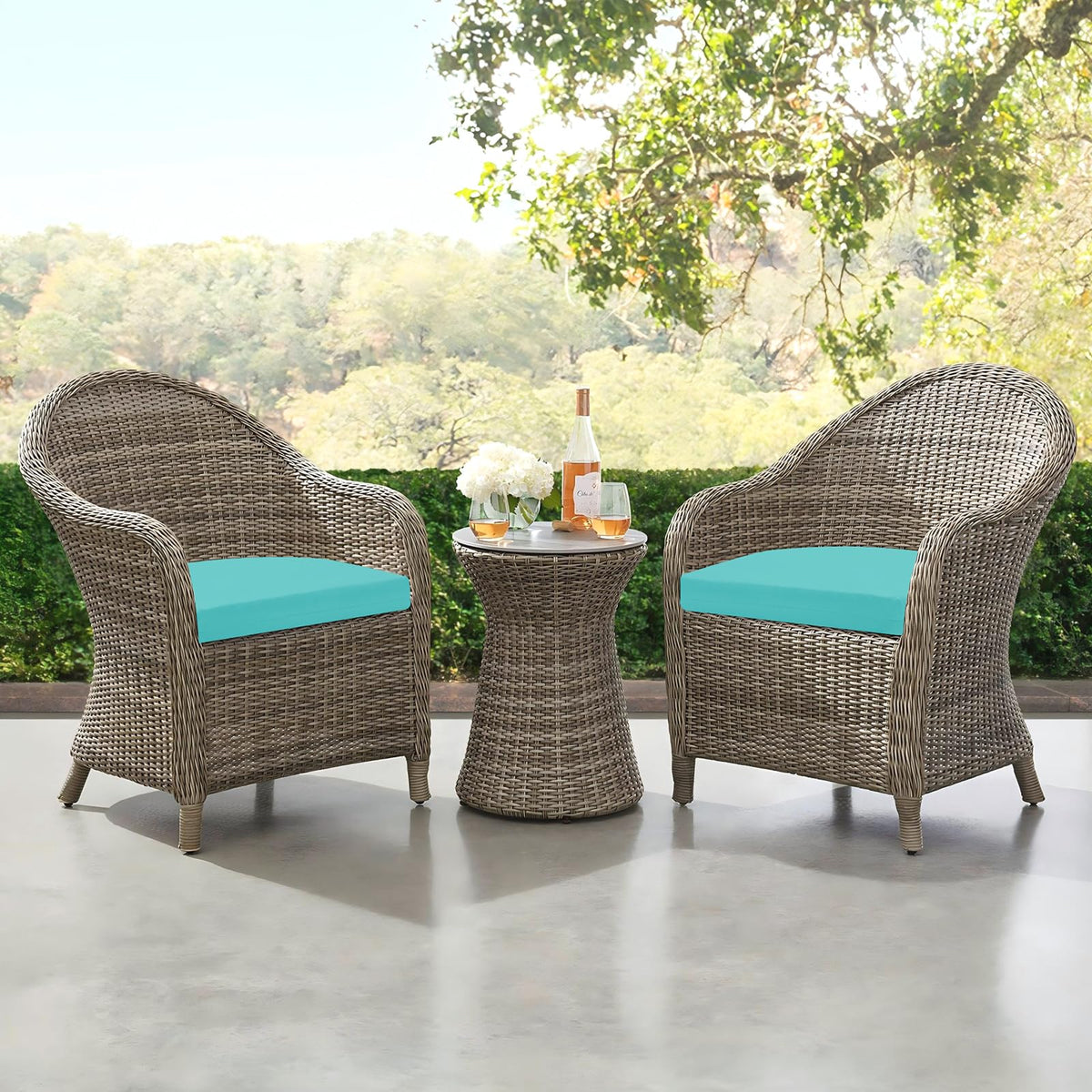 Downluxe 4-pack teal cushions upgrade patio furniture