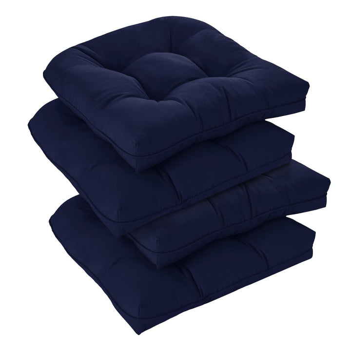 downluxe outdoor chair cushions navy front view on standard patio chairs for comfortable all-day seating