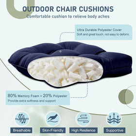 downluxe outdoor chair cushions navy side view highlighting tufted design that enhances decor and grip