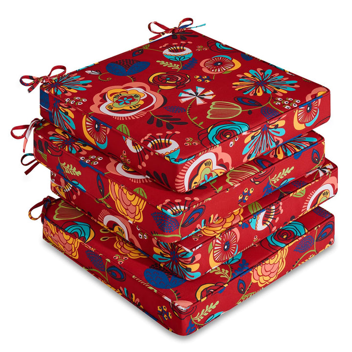 Downluxe outdoor chair cushions set of four for patio seating, enhancing comfort and style.
