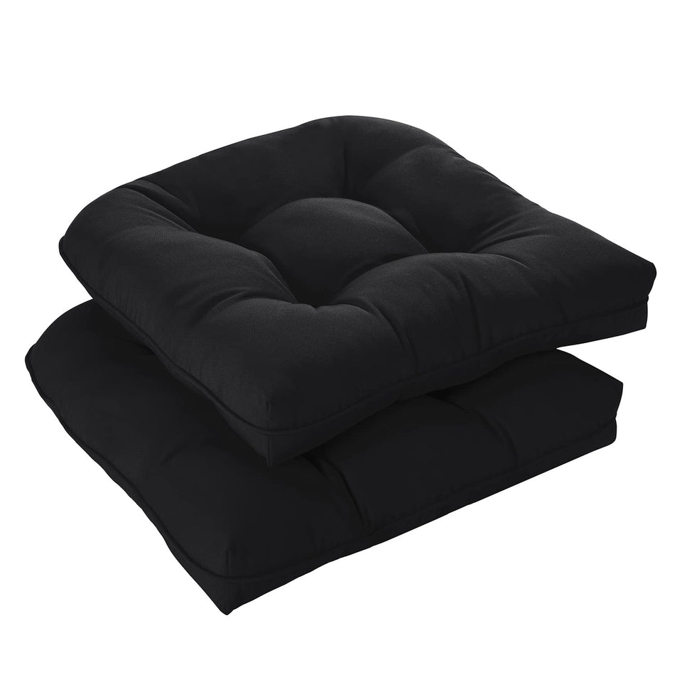 Downluxe outdoor chair cushions on a chair offer comfortable, supportive seating.