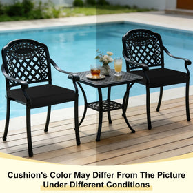 Downluxe 2-pack cushions fit most standard patio chairs and add style