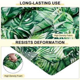 Downluxe outdoor cushions on deck chair highlight three-layer waterproof construction.