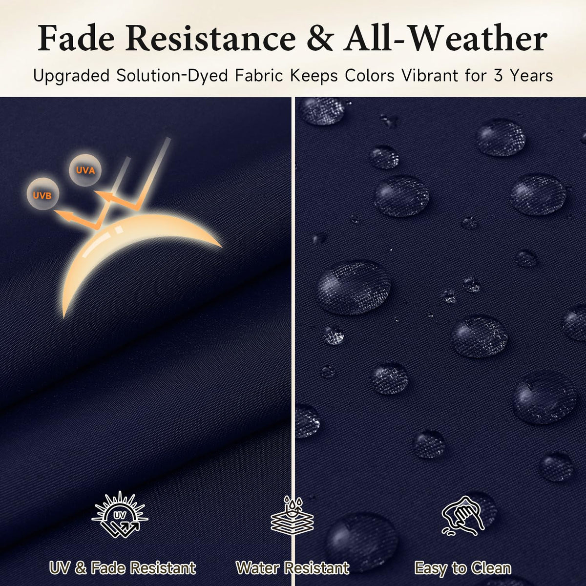 Downluxe round outdoor cushion navy versatile for patio and living room use.