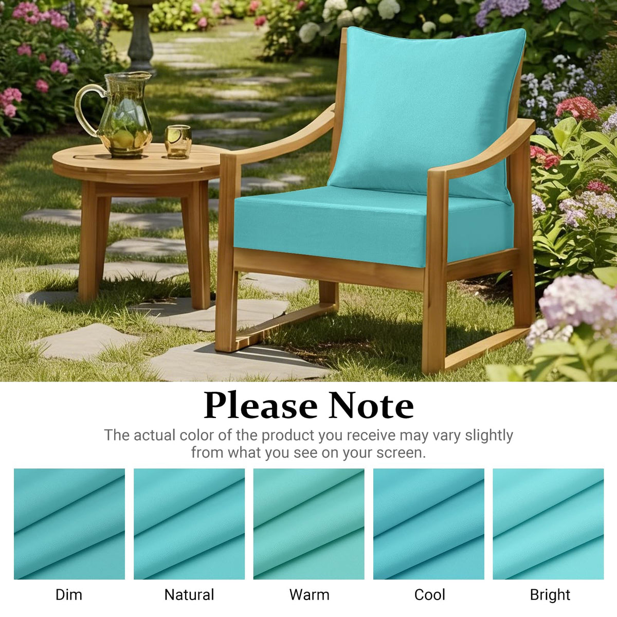 downluxe teal cushions brighten patios for comfortable lounging