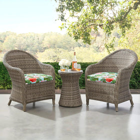 Downluxe tropical flamingo cushions blend with patio decor and comfort
