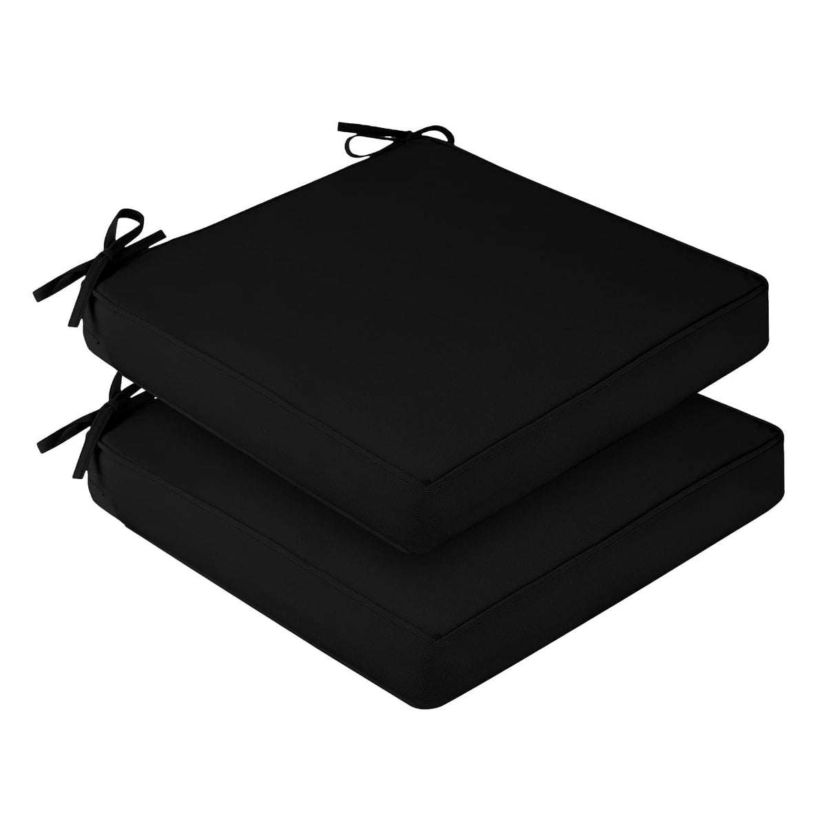 Downluxe waterproof outdoor chair cushion 18x18x2in black provides durable all-weather seating