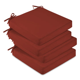 downluxe 19x19 outdoor chair cushion front view with non-slip ties for secure seating